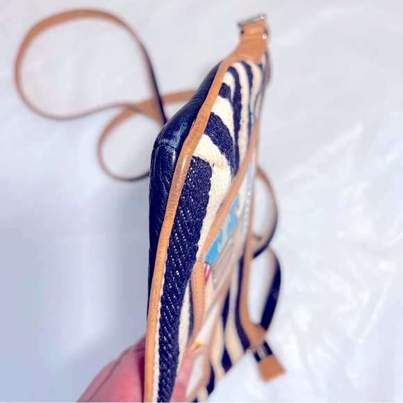 Brighton Fashionista "Laguna" Striped Canvas Crossbody Pouch Purse rare - Picture 2 of 7